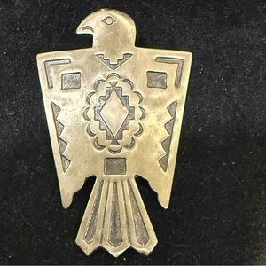 Vintage 1960 Vintage Native American Thunderbird Pendant Nickel Silver